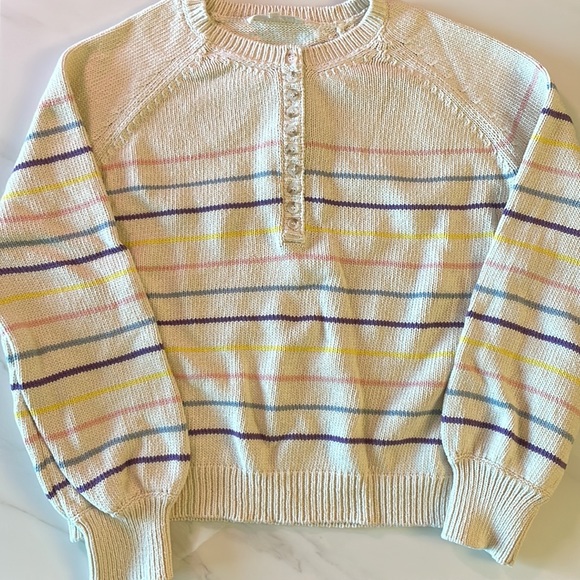 Sezane Leontine Jumper Solidarity Creation Ecru/Multicolored Size Medium - Picture 4 of 9